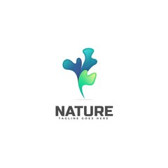 Vector Logo Illustration Nature Gradient Colorful Style.