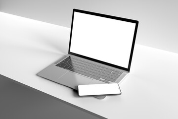Poster - Isolated Devices Mockup - 3d rendering.