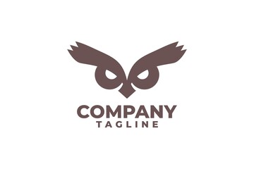 owl face logo vector. animal wildlife vector illustration.