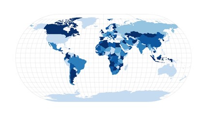 Wall Mural - World Map. Eckert III projection. Loopable rotating map of the world. Amazing footage.