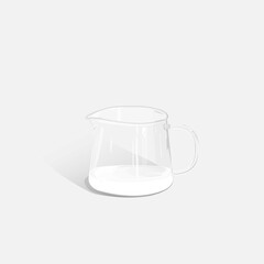 glass jug with milk on a white insulated background