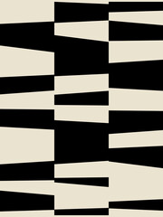Leinwandbilder - Mid century minimalist art. Simple geometric shapes in black on beige background. Inspired by retro Bauhaus style modern abstract geometric artwork.