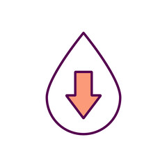 Sticker - Blood donation RGB color icon. Blood separation into red cells and plasma. Physical health improvement. Reducing liver and pancreas harm risk. Donating vital substance. Isolated vector illustration