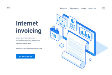 Banner of website offering help with internet invoicing information