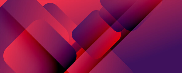 Poster - Square shapes composition geometric abstract background. 3D shadow effects and fluid gradients. Modern overlapping forms