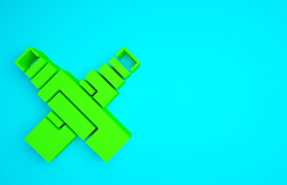 Green Marker pen icon isolated on blue background. Minimalism concept. 3d illustration 3D render