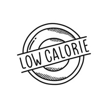 Low Calorie Doodle Icon, Vector Line Illustration
