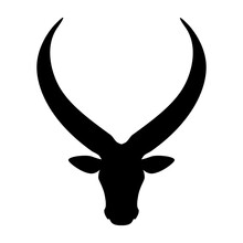 Ankole Watusi Cattle Head Icon, Vector Illustration