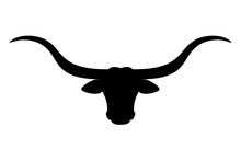 Texas Longhorn Cattle Head Icon, Vector Illustration