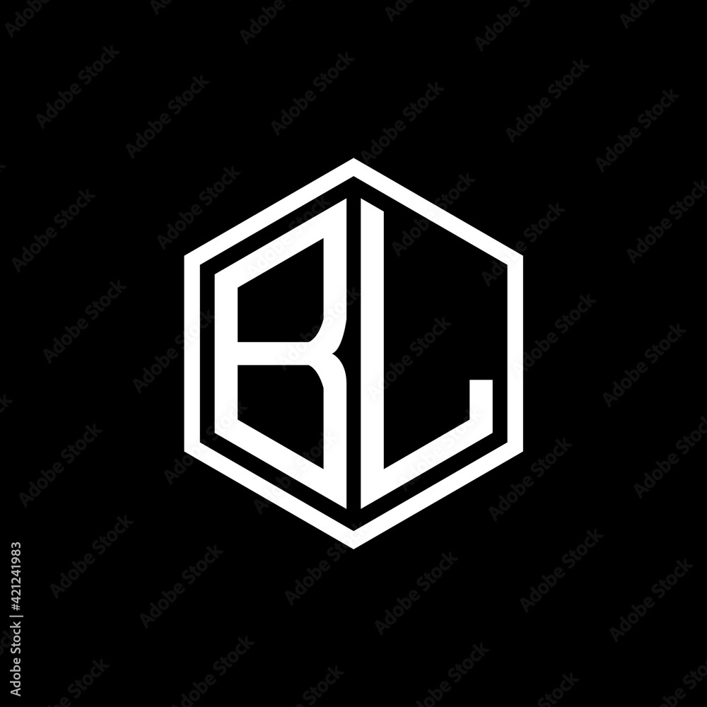BL letter icon design on black background. Creative letter BL/B L logo ...