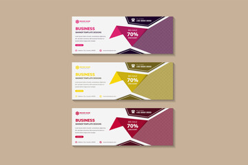 Poster - Set of abstract polygon corporate business banner template, horizontal advertising business banner layout template flat design, clean abstract cover header background for website. Space for photo.