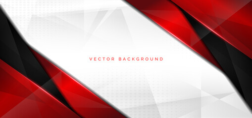 template corporate banner concept red black grey and white contrast background.