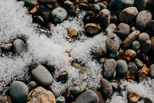Stones And Pebbles In The Snow