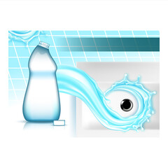 Poster - Drain Cleaner Super Power Promo Banner Vector