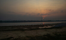 Beautiful Sunrise At Dawn At Mekong River
