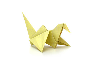 Wall Mural - Origami bird isolated with clipping path