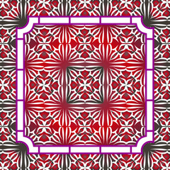 Poster - Silk scarf with apple blossom. Abstract seamless vector pattern with hand drawn floral elements. 