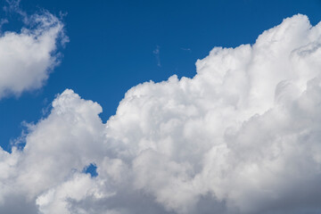 Wall Mural - Beautiful blue sky with fluffy white clouds. Sky clouds backgrounds.