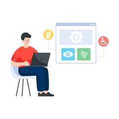 Sticker - 
Web accessibility flat illustration design vector 

