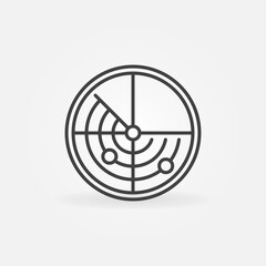 Poster - Outline Radar vector round concept minima icon