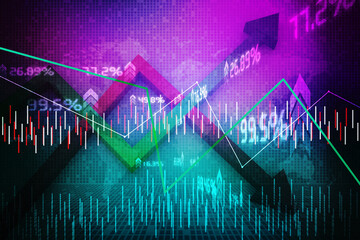 2d rendering Stock market online business concept. business Graph 
