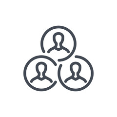 Poster - social network and community line icon. people connections vector outline sign.