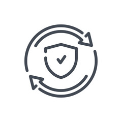 Poster - update arrows with shield and check mark line icon. change insurance plan and update protection vect