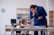© Elnur - Young male employee and his little girl in the office