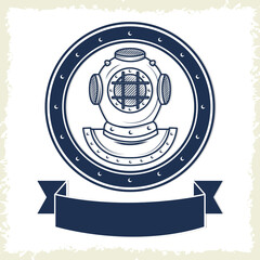 Wall Mural - Marine badge illustration