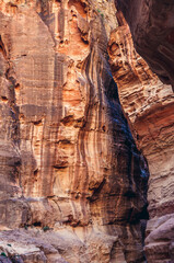 Poster - Walls of Siq gorge in Petra historic and archaeological city in southern Jordan