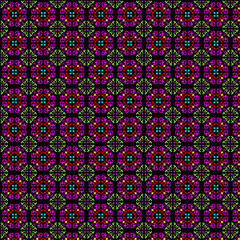 Poster - neon seamless intricate tile pattern on black background