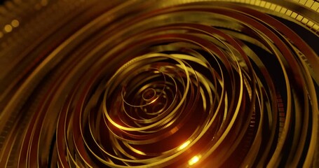 Poster - corporate abstract circular motion background with texture and lights. gold geometric abstract motio