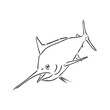 Marlin, swordfish zentangle stylized, vector, illustration, freehand pencil, hand drawn, pattern.