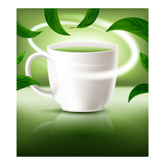 Sticker - Matcha Green Tea Creative Promo Poster Vector