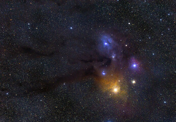Wall Mural - antares and the rho ophiuchus cloud complex in the constellation of scorpio