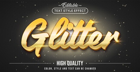 Leinwandbilder - Editable text style effect - Gold Glitter text style theme.