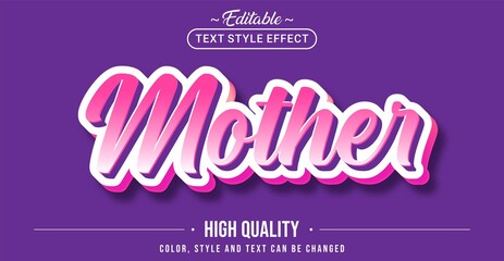 Poster - Editable text style effect - Mother text style theme.