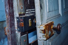 Close-up Of Rusty Metal Door