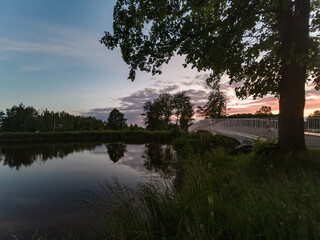 Canvas Print - Public park called Lewityn in Pabianice City