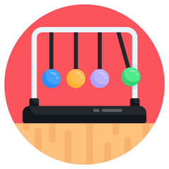 Sticker - 
Abacus flat rounded trendy vector, adding machine 

