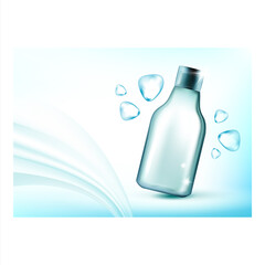 Wall Mural - Micellar Water Cosmetic Promotional Banner Vector Illustration