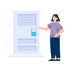 Sticker - 
Flat illustration of smart home app

