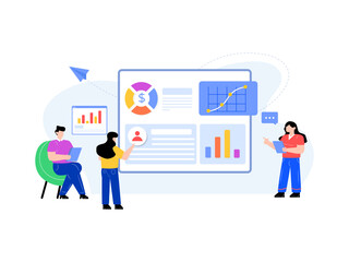 Wall Mural - 
A flat illustration of web ad in modern style 

