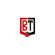 Bt Logo Hand Deal  Design Vector Icon