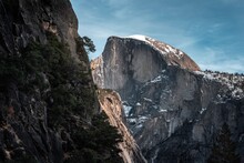 Panoramic View Of Yosemite Half Dome Against Sky