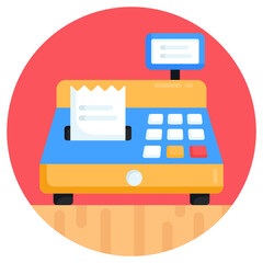 Wall Mural - 
Flat rounded trendy icon of cash register 

