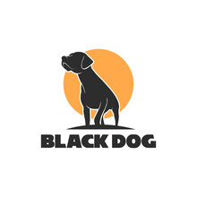 Black Dog Logo Vector Illustration