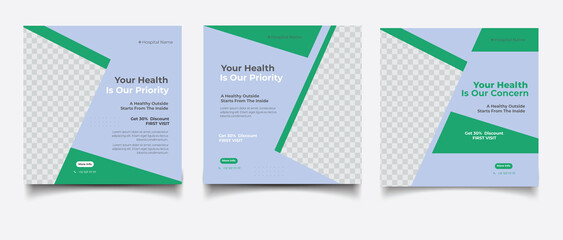 Sticker - Healthcare post social media banner ad post template	
