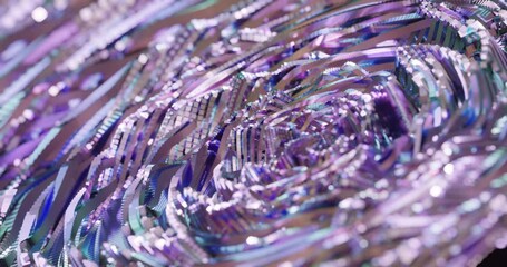 Poster - abstract metallic, crystal with reflective lights background. circle rotation motion. 4k loop