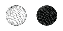 Globe Earth Grid Wireframe Vector Illustration